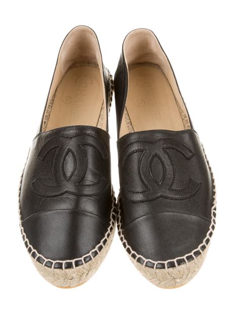 chanel leather espadrilles